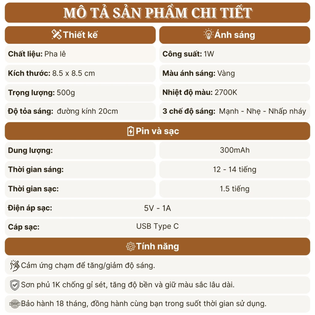 Đèn Bàn Trang Trí Quán Bar HUTA Light For Life Mã PLCOC