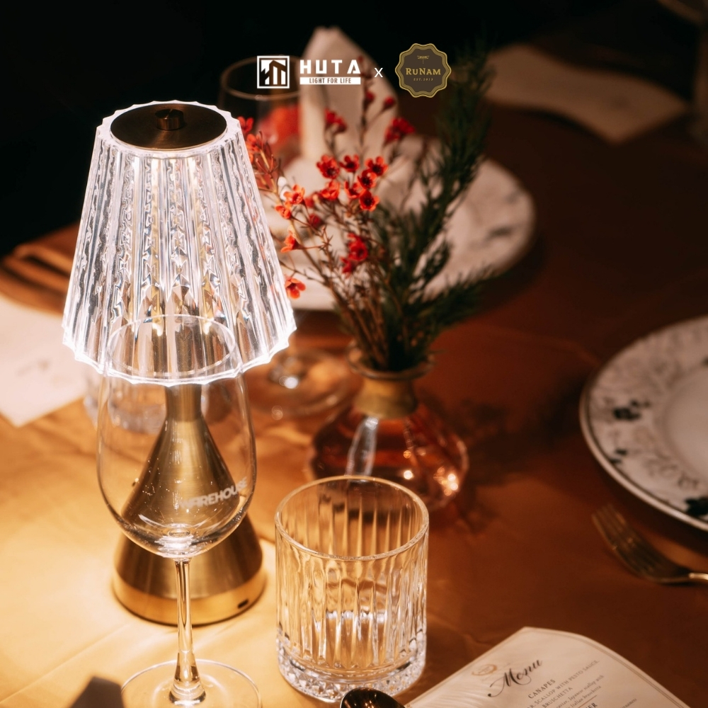HUTA x RuNam D’Or – giải pháp đèn bàn Horeca cho không gian ẩm thực cao cấp