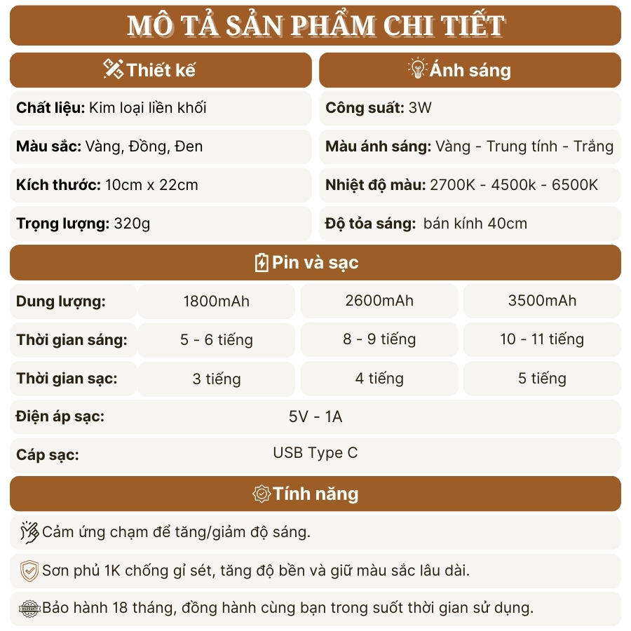 Đèn Bàn Quán Bar HUTA Light For Life Mã RESNONCUT