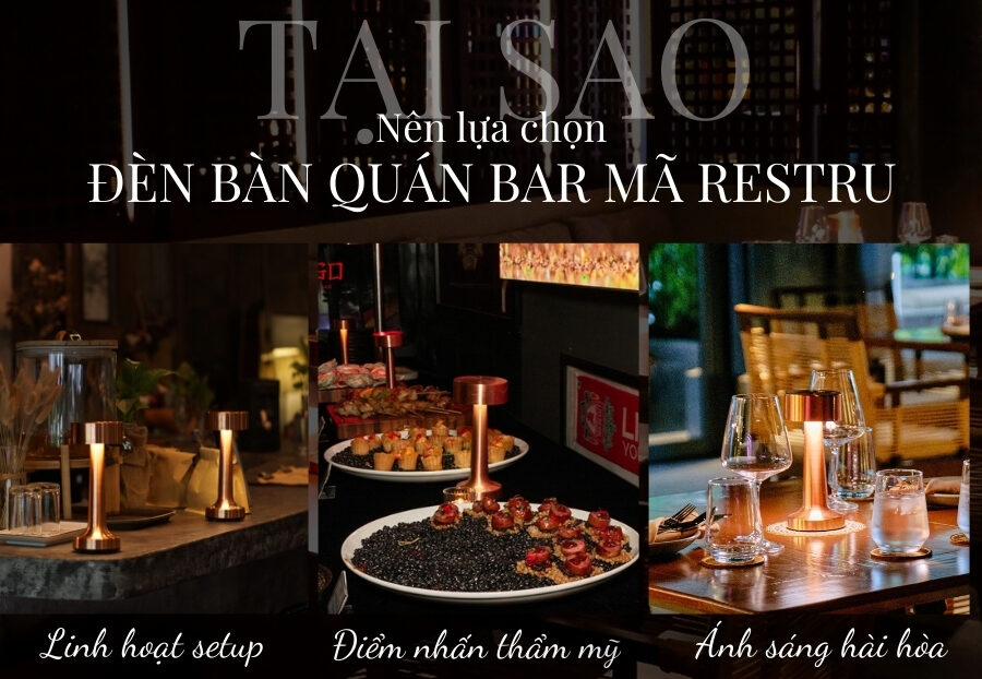 Đèn Bàn Quán Bar Trang Trí HUTA Light For Life Mã RESTRU