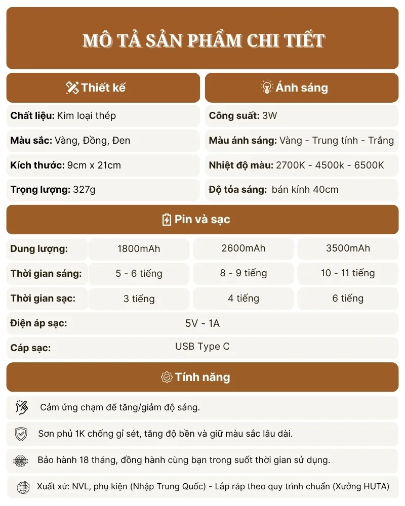 Đèn Bàn Quán Bar Trang Trí HUTA Light For Life Mã RESTRU