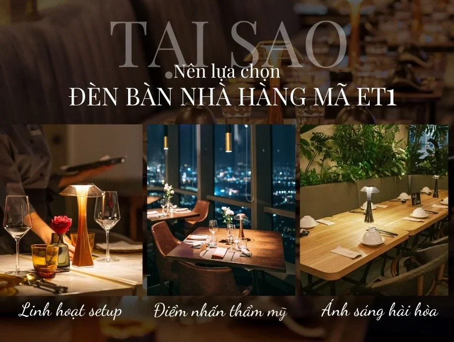 Đèn Bàn Trang Trí Nhà Hàng, Quán Bar HUTA Light For Life Mã ET1