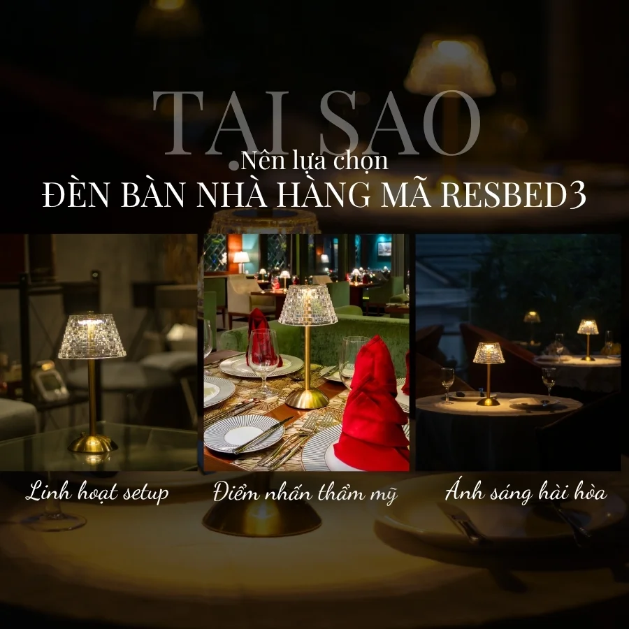 Đèn Bàn Trang Trí Nhà Hàng, Quán Bar HUTA Light For Life Mã RESBED3