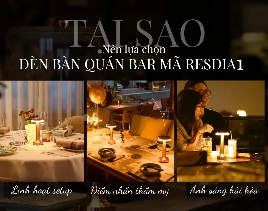 Đèn Bàn Trang Trí Quán Bar, Nhà Hàng HUTA Light For Life Mã RESDIA1