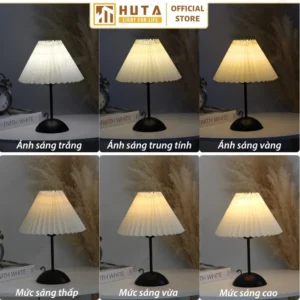Đèn Ngủ Để Bàn Decor Khách Sạn, Tab Đầu Giường HUTA Light For Life Thân Kim Loại Mã T13