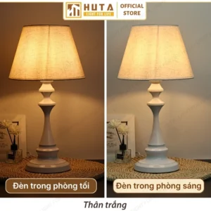 Đèn Ngủ Để Bàn Decor Khách Sạn, Tab Đầu Giường HUTA Light For Life Thân Kim Loại Mã T2