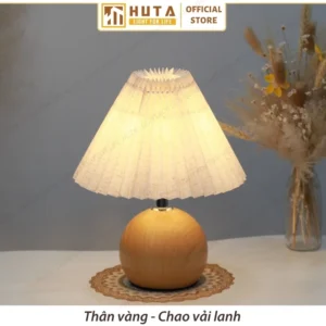 Đèn Ngủ Để Bàn Decor Khách Sạn, Tab Đầu Giường HUTA Light For Life Thân Kim Loại Mã T8