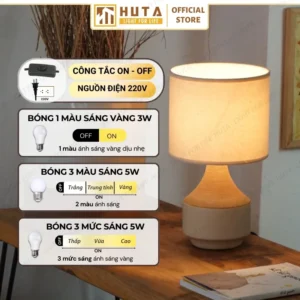 Đèn Ngủ Để Bàn Hiện Đại Cho Khách Sạn HUTA Light For Life Thân Gốm Sứ Mã S14