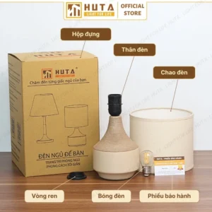 Đèn Ngủ Để Bàn Hiện Đại Cho Khách Sạn HUTA Light For Life Thân Gốm Sứ Mã S14