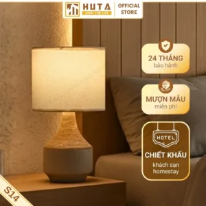 Đèn Ngủ Để Bàn Hiện Đại Cho Khách Sạn HUTA Light For Life Thân Gốm Sứ Mã S14