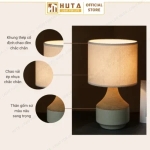 Đèn Ngủ Để Bàn Hiện Đại Cho Khách Sạn HUTA Light For Life Thân Gốm Sứ Mã S14