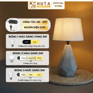 Đèn Ngủ Để Bàn Hiện Đại Cho Khách Sạn HUTA Light For Life Thân Gốm Sứ Mã S15