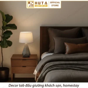 Đèn Ngủ Để Bàn Hiện Đại Cho Khách Sạn HUTA Light For Life Thân Gốm Sứ Mã S15