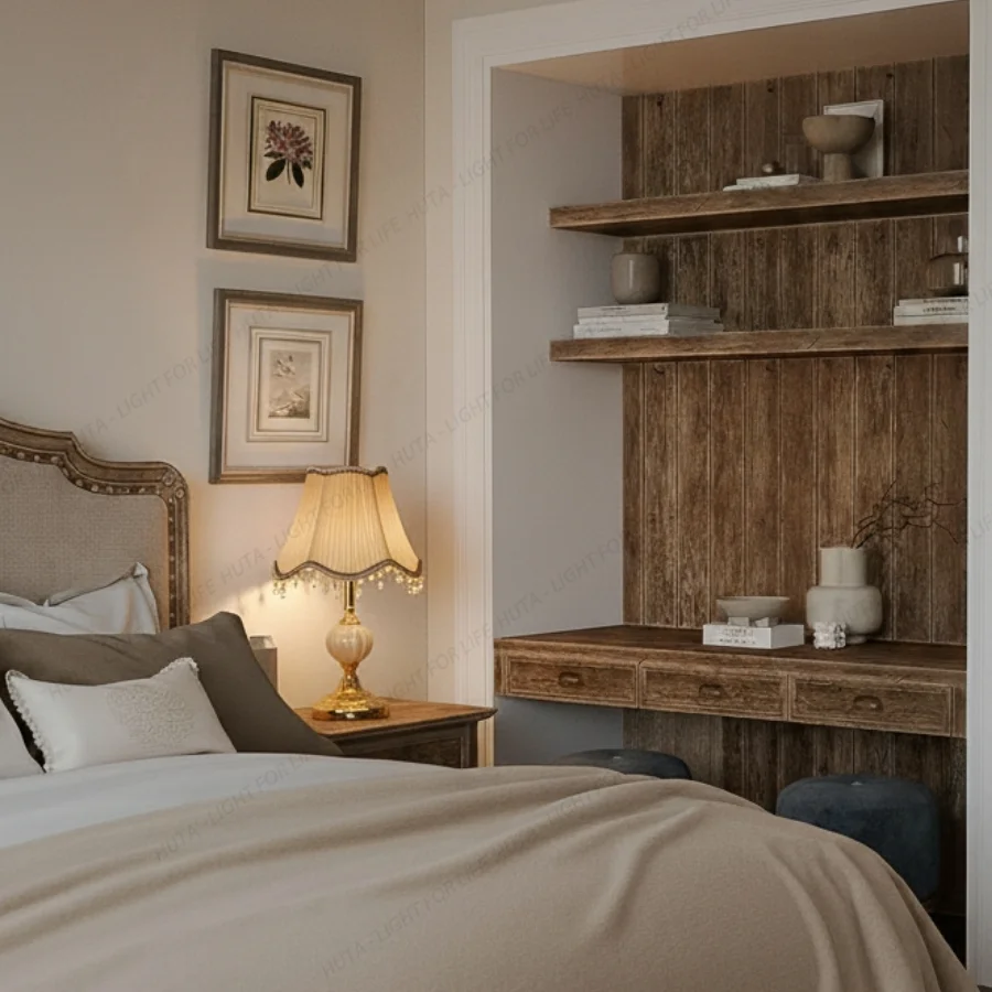 Ứng dụng của đèn ngủ để bàn khách sạn thân kim loại mã CD1 và phong cách không gian