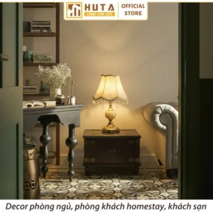 Đèn Ngủ Để Bàn Khách Sạn HUTA Light For Life Phong Cách Cổ Điển Thân Kim Loại Mã CD1