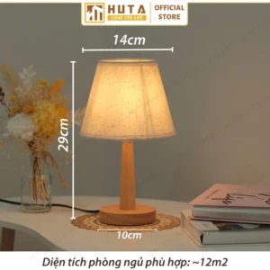 Đèn Ngủ Để Bàn Khách Sạn, Tab Đầu Giường HUTA Light For Life Phong Cách Mộc Mạc Thân Gỗ Mã G2