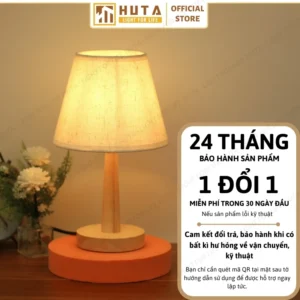 Đèn Ngủ Để Bàn Khách Sạn, Tab Đầu Giường HUTA Light For Life Phong Cách Mộc Mạc Thân Gỗ Mã G2