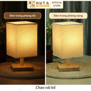 Đèn Ngủ Để Bàn Khách Sạn, Tab Đầu Giường HUTA Light For Life Phong Cách Mộc Mạc Thân Gỗ Mã G3