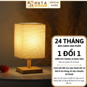 Đèn Ngủ Để Bàn Khách Sạn, Tab Đầu Giường HUTA Light For Life Phong Cách Mộc Mạc Thân Gỗ Mã G3
