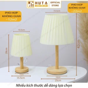 Đèn Ngủ Để Bàn Khách Sạn, Tab Đầu Giường HUTA Light For Life Phong Cách Mộc Mạc Thân Gỗ Mã G4