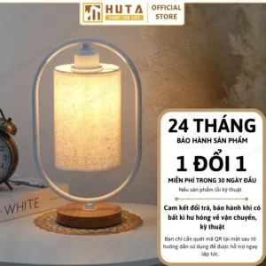 Đèn Ngủ Để Bàn Khách Sạn, Tab Đầu Giường HUTA Light For Life Phong Cách Mộc Mạc Thân Gỗ Mã G6