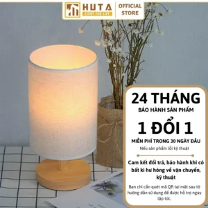 Đèn Ngủ Để Bàn Khách Sạn, Tab Đầu Giường HUTA Light For Life Phong Cách Vintage Thân Gỗ Mã G1