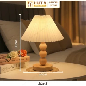 Đèn Ngủ Để Bàn Khách Sạn, Tab Đầu Giường HUTA Light For Life Phong Cách Vintage Thân Gỗ Mã G7