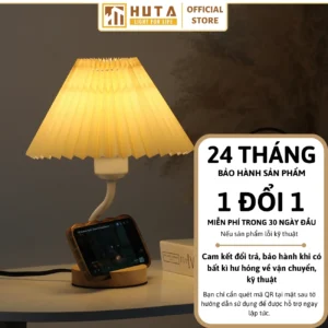 Đèn Ngủ Để Bàn Khách Sạn, Tab Đầu Giường HUTA Light For Life Phong Cách Vintage Thân Gỗ Mã G8