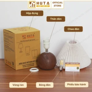 Đèn Ngủ Để Bàn Khách Sạn, Tab Đầu Giường HUTA Light For Life Thân Gốm Sứ Mã S8