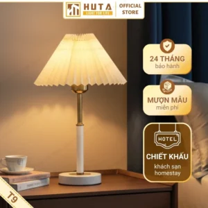 Đèn Ngủ Để Bàn Sang Trọng Decor Khách Sạn HUTA Light For Life Thân Kim Loại Mã T9
