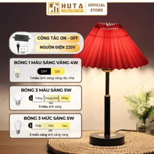 Đèn Ngủ Để Bàn Sang Trọng Decor Khách Sạn HUTA Light For Life Thân Kim Loại Mã T9