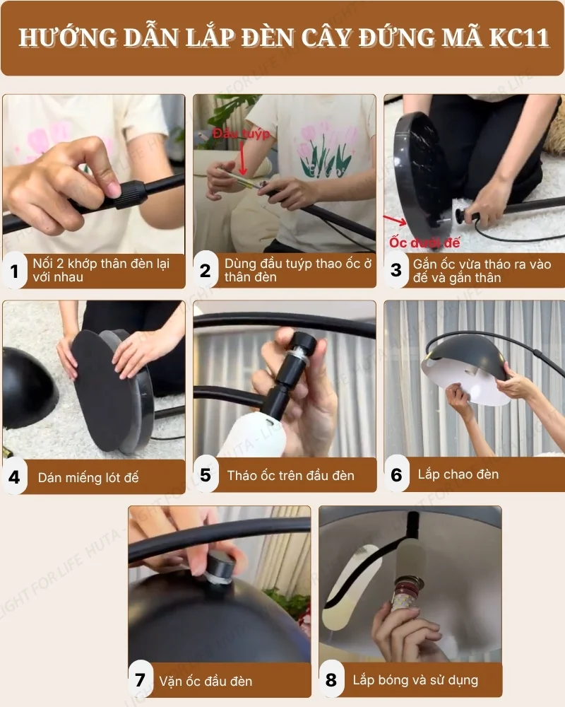 Thông số kỹ thuật chi tiết đèn cây đứng decor mã KC11