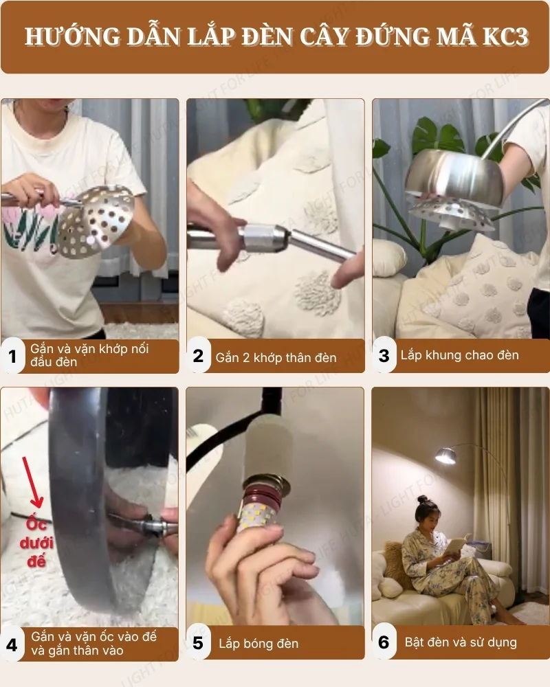 Thông số kỹ thuật chi tiết đèn cây đứng decor mã KC3