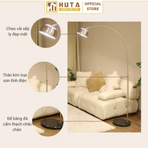 Đèn cây đứng HUTA Light For Life chất liệu kim loại dáng cong mã KC3