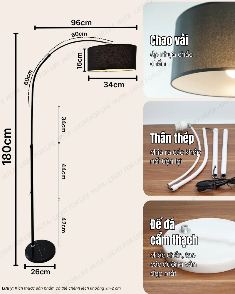 Thông số kỹ thuật chi tiết đèn cây đứng decor mã KC2