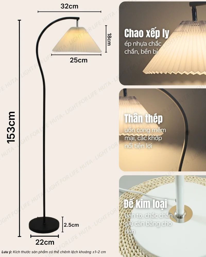 Thông số kỹ thuật chi tiết đèn cây đứng decor mã KC6