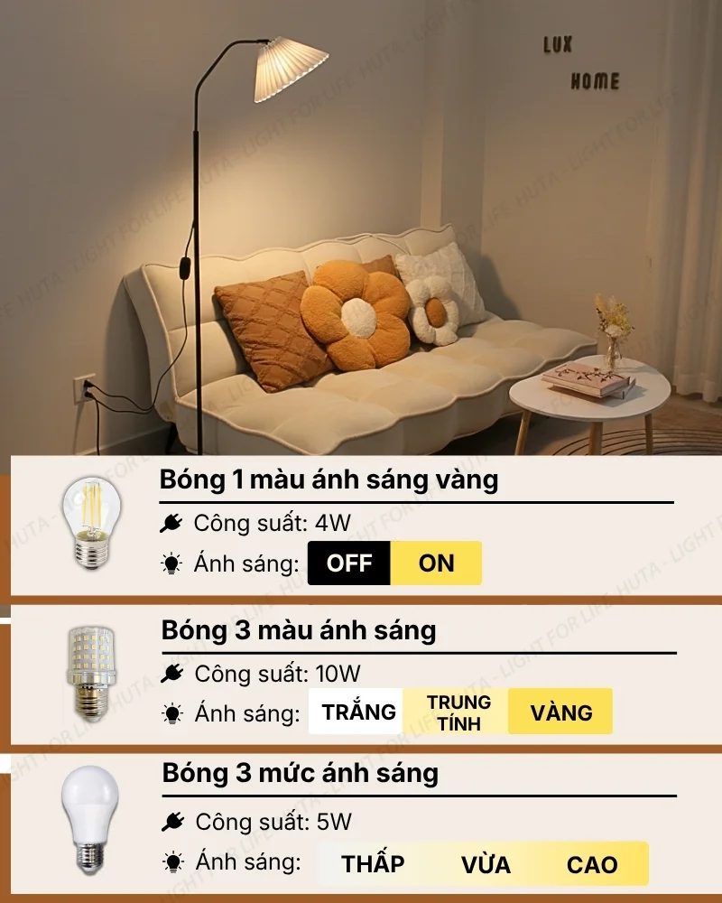 Thông số kỹ thuật chi tiết đèn cây đứng decor mã KT6
