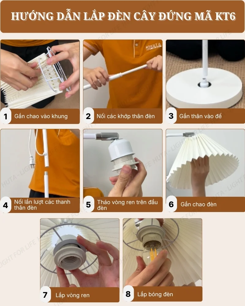 Thông số kỹ thuật chi tiết đèn cây đứng decor mã KT6