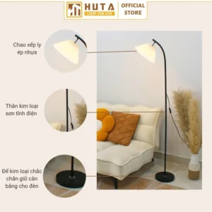 Đèn cây đứng HUTA Light For Life thân kim loại dáng cong mã KT7
