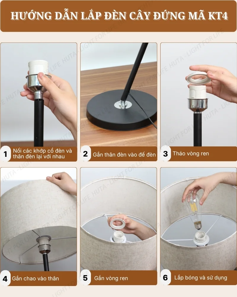 Thông số kỹ thuật chi tiết đèn cây đứng decor mã KT4