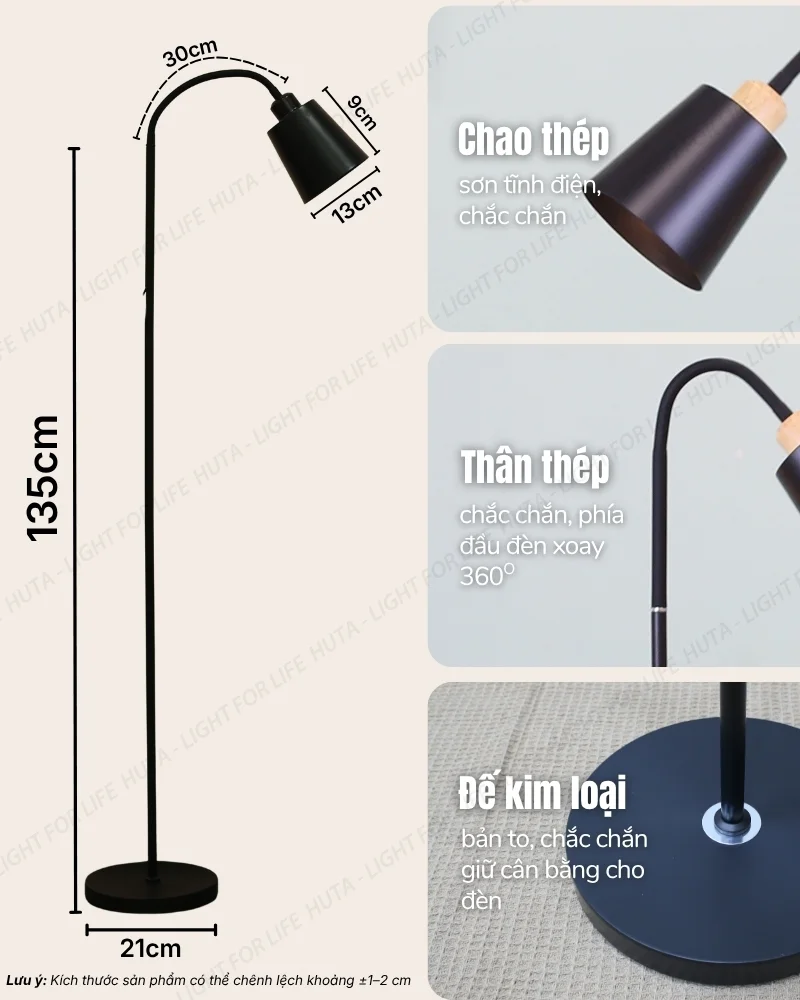 Thông số kỹ thuật chi tiết đèn cây đứng decor mã KT5