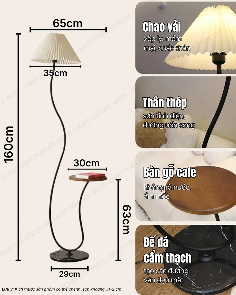 Thông số kỹ thuật chi tiết đèn cây đứng decor mã KC10