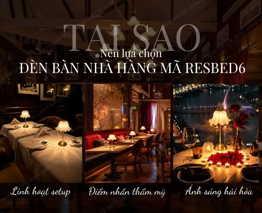 Đèn Bàn Trang Trí Nhà Hàng, Quán Bar HUTA Light For Life Mã RESBED6